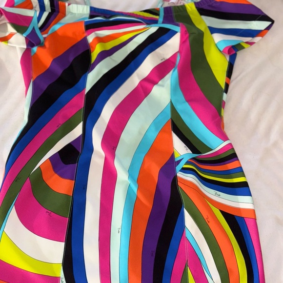 Emilio Pucci Multicolor Off-Shoulder Mini Dress - Picture 3 of 8